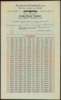 BRAZIL: POSTAL RATES Of Syndicato Condor (from Rio De Janeiro By South And North Lines) For Letters, Printed Matter, Boo - Andere & Zonder Classificatie