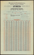 BRAZIL: POSTAL RATES Of Syndicato Condor (from Rio De Janeiro By South And North Lines) For Letters, Printed Matter, Boo - Other & Unclassified