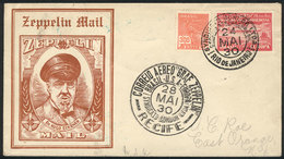 BRAZIL: 24/MAY/1930 Rio De Janeiro - USA, Via ZEPPELIN: Cover Franked By Sc.4CL2 + 300Rs. Definitive, With Recife Transi - Otros & Sin Clasificación