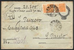 BRAZIL: Cover With Declared Value Sent From Castro (Parana) To Sao Paulo On 18/AP/1931, VF Quality! - Other & Unclassified