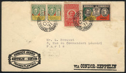 BRAZIL: 22/OC/1931 Rio De Janeiro - France, Via ZEPPELIN: Cover With Handsome Postage, Fine Quality! - Sonstige & Ohne Zuordnung