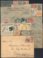 BRAZIL: 7 Covers Posted By Airmail Between 1933 And 1934, Interesting Range Of Postages, Postmarks And Destinations, Low - Sonstige & Ohne Zuordnung