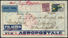 BRAZIL: 8/AU/1933 Pernambuco - Bremen, Germany, By ZEPPELIN: Cover With Special Cachet Of The Flight And Friedrichshafen - Sonstige & Ohne Zuordnung