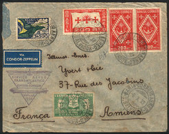 BRAZIL: 6/OC/1933 Salvador - France, Via ZEPPELIN: Cover With Cachet Of The Flight, And Friedrichshafen Transit Backstam - Other & Unclassified