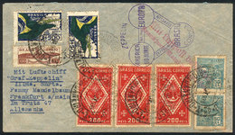 BRAZIL: 18/OC/1933 Rio De Janeiro - Germany, Via ZEPPELIN: Cover With Special Violet Cachet And Transit Marks, VF Qualit - Autres & Non Classés