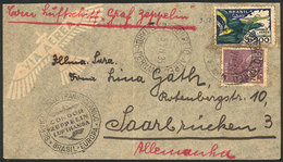 BRAZIL: 5/JUL/1935 Pernambuco - Saar (Germany), Via ZEPPELIN: Cover Of Fine Quality, Low Start! - Sonstige & Ohne Zuordnung