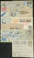 BRAZIL: 9 Covers, Cards, Etc. Used Between 1938 And 1958 With Good Postages With Commemorative Stamps, VF General Qualit - Other & Unclassified