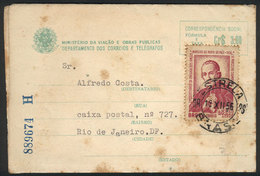 BRAZIL: Cr.3 Lettersheet With New Year Greetings + Additional Postage Of Cr.3.30, Sent From ESTRELA To Rio De Janeiro On - Sonstige & Ohne Zuordnung