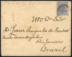 BRITISH GUIANA: Cover Franked With 5c. And Sent To Brazil In OCT/1896, Very Rare Destination! - Other & Unclassified