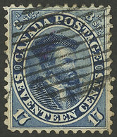 CANADA: Sc.19, 1859 17c. Blue, Used, VF Quality! - Otros & Sin Clasificación