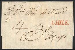 CHILE: Long And Interesting Complete Folded Letter Dated 16/MAY/1823, Sent From Santiago To Buenos Aires, With Straightl - Chili