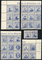 CHILE: UNIÓN FRATERNAL: Set Of Cinderellas Of 1c. For "the Promotion Of The Treasure Of The Republic", MNH, Excellent" - Chili