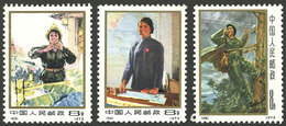 CHINA: Sc.1114/1116, 1973 Working Women's Day, Cmpl. Set Of 3 Values, MNH, The Sc.1115 With A Natural Paper Crease In Th - Altri & Non Classificati