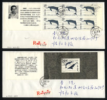 CHINA: Sc.1645a + 1646a, 1980 Dolphins, Booklet Panes Used On Covers, VF Quality, Rare! - Autres & Non Classés