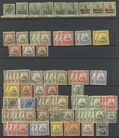 GERMAN COLONIES: 3 Stock Cards With Stamps Of German Colonies In Asia And Also Offices In Morocco, Levant, Etc., Fine Ge - Other & Unclassified