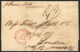 CUBA: Entire Letter Sent From HAVANA To London By British Mail On 20/JA/1843, Fine Quality, Interesting! - Otros & Sin Clasificación