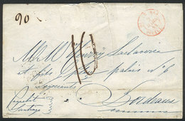 CUBA: Entire Letter Dated Santiago De Cuba 25/JA/1844, Sent To Bordeaux (France) Via Steamer Santiago, With Interesting  - Altri & Non Classificati