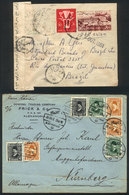 EGYPT: 2 Covers Sent To Germany And Brazil With Nice Postages, One Censored, VF Quality! - Sonstige & Ohne Zuordnung