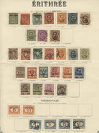 ERITREA: Interesting Stamps Mounted On A Very Old Album Page, Including Good Values And Rare Stamps, It May Also Include - Erythrée