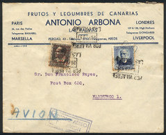 SPAIN: Airmail Cover Sent From LAS PALMAS To Germany On 27/FE/1937 With Nice Postage! - Otros & Sin Clasificación