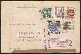 SPAIN: Airmail Cover Franked With Local Stamps Of The CANARY ISLANDS, Sent From Las Palmas To Berlin On 22/OC/1937, With - Sonstige & Ohne Zuordnung