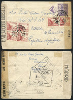 SPAIN: Cover Sent From VILLAMANÍN To Argentina On 2/SE/1944, With Local + Allied Double Censorship, VF Quality! - Other & Unclassified