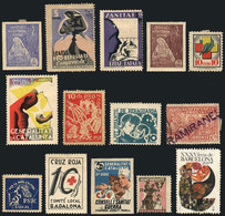 SPAIN: 14 Interesting Cinderellas, Various Topics, Fine General Quality - Other & Unclassified