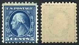 UNITED STATES: Sc.466, 1916/7 Washington 5c. UNwatermarked, Perforation 10, Mint Never Hinged, VF Quality, Catalog Value - Other & Unclassified