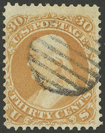 UNITED STATES: Sc.71, 1861/2 Franklin 30c. Orange, Used, VF Quality! - Sonstige & Ohne Zuordnung