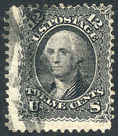 UNITED STATES: Sc.90, 1861 12c. Black With Grid E (11 X 13 Mm), Handsome Copy, Catalog Value US$400 - Other & Unclassified