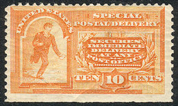 UNITED STATES: Sc.E3, 1893 10c. Orange, Mint Original Gum, Strong Hinge On Reverse, Otherwise Excellent, Catalog Value U - Express & Recommandés