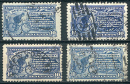 UNITED STATES: Sc.E10, 2 Used Examples Unwatermarked And Perf 10 + E11, 2 Used Examples With Perf 11, In Each Couple Wit - Special Delivery, Registration & Certified