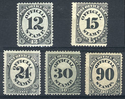 UNITED STATES: Sc.O52/O56, Post Office Dept., The 5 High Values Of The Set, Mint Original Gum, Fine To VF Quality, Catal - Oficial