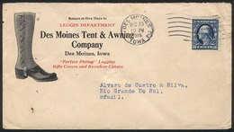 UNITED STATES: Cover With Handcome Corner Card For A BOOT Factory, Very Decorative, VF Quality! - Covers & Documents