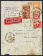 FRANCE: Airmail Cover Posted From Paris To Rio De Janeiro On 18/FE/1938 Franked With 22.75Fr., Minor Defects, Low Start! - Autres & Non Classés