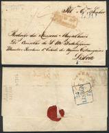 GREAT BRITAIN: Folded Cover Sent From Liverpool To Lisboa On 24/DE/1841, With Interesting Postal Marks On Front And Back - Otros & Sin Clasificación