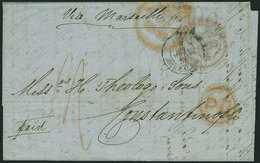 GREAT BRITAIN: Entire Letter Sent From Manchester To Constantinople (via Marseille) On 5/JUN/1856, With Nice Postal Mark - Other & Unclassified