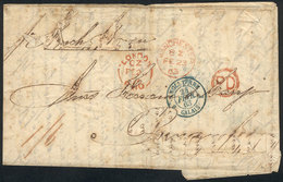 GREAT BRITAIN: Entire Letter Sent From Manchester To PERNAMBUCO (Brazil) On 23/FE/1863 By French Paquebot, With Interest - Otros & Sin Clasificación