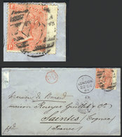 GREAT BRITAIN: Cover Franked By Sc.43 Plate 11, Sent From London To Saintes (France) On 22/DE/1868, Minor Defects, Very  - Andere & Zonder Classificatie