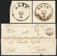 HUNGARY: Official Folded Letter Sent From TETH To Raab On 22/MAR/1866, Excellent Quality! - Altri & Non Classificati