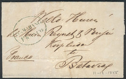 NETHERLANDS INDIES: Entire Letter Sent From SAMARANG To Batavia On 11/DE/1855, With Nice Oval "SAMARANG - FRANCO" Mark,  - Indie Olandesi