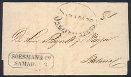 NETHERLANDS INDIES: Complete Folded Letter Dated Samarang 11/OC/1864, With Oval "SAMARANG" Marking In Greenish Blue, Fin - Indes Néerlandaises