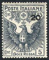 ITALY: Sc.B4, 1916 Red Cross 20c. On 5c., Mint Never Hinged, VF, Catalog Value US$52.50 - Sin Clasificación