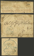 ITALY: Entire Letter Sent From BORGOMANERO To Pigesiano? On 13/MAY/1821, With Pre-postage Of 15c. (Cavallino) In Blue, A - Non Classés