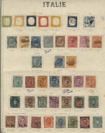 ITALY: Collection In Very Old Album Pages, Including Scarce And Interesting Stamps And It May Also Include Color Varieti - Collections