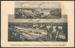 ITALY: Ambrogio Binda & C. Societa In Accomandita Per Azioni, Milano: View Of Its 2 Factories, Sent To Rio De Janeiro In - Autres & Non Classés