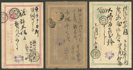 JAPAN: 3 Old Postal Cards, With Minor Defects, Nice Cancels, Low Start! - Andere & Zonder Classificatie