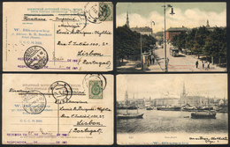 LATVIA: 2 Nice Postcards With Views Of Riga Sent To Portugal In 1906, VF Quality! - Lettonia