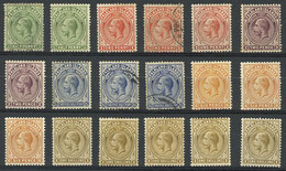 FALKLAND ISLANDS/MALVINAS: Sc.30/35, 1912/4 George V, The Set Up To The 1sc., Several Examples Of Each Value, Some Used, - Falklandinseln