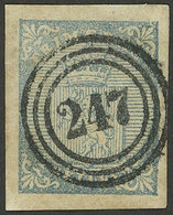 NORWAY: Sc.1, 1855 4s. Blue, With Numeral "247" Cancel, VF!" - Sonstige & Ohne Zuordnung